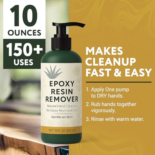 Escentile [10oz] Epoxy Resin Cleaner/Remover - Natural Hand Cleaner, Gentle & Moisturizing, For Artists & Resiners, Magically Removes Uncured Resin, Glue, & Paint from Skin, Tools, Molds, Work Surfaces, & More - Image 4