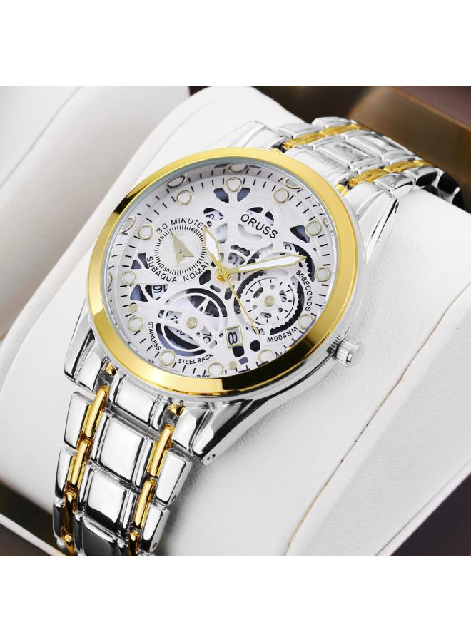 Watch Quartz Watch Automatic Movement Hollow Watch Domineering Gift Box Single Calendar Luminous Waterproof Watch