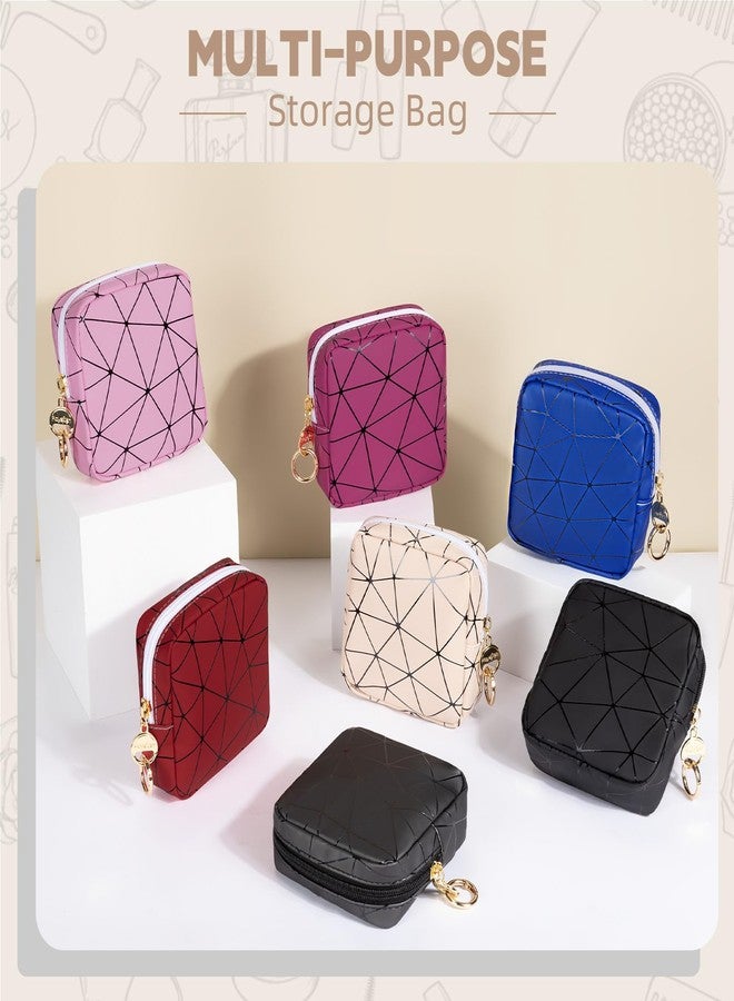 Playexen Period Bag for Teen Girls, PU Leather Sanitary Napkin Storage Bag, Menstrual Pad Bag Period Pouches Tampon Holder for Purse (Blue - Image 5
