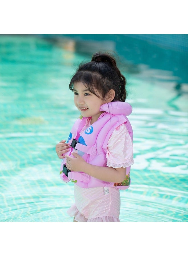 Ocean World Thickened Children's Life Jacket Swimsuit Children's Inflatable Vest Buoyancy Swimsuit Inflatable PVC-Color:Robot Swimsuit Size L 6-8 Years Old