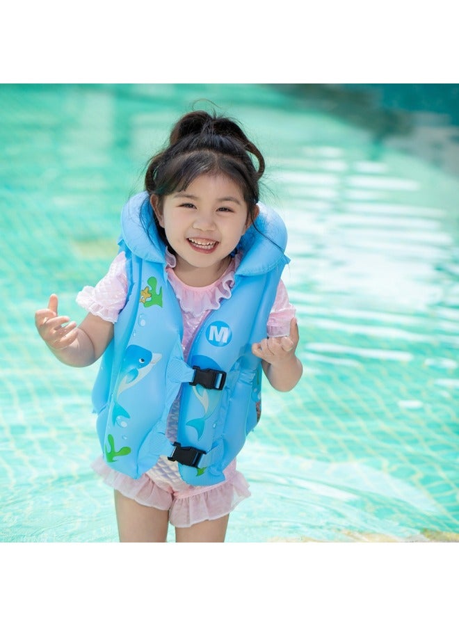 Ocean World Thickened Children's Life Jacket Swimsuit Children's Inflatable Vest Buoyancy Swimsuit Inflatable PVC-Color:Robot Swimsuit Size L 6-8 Years Old