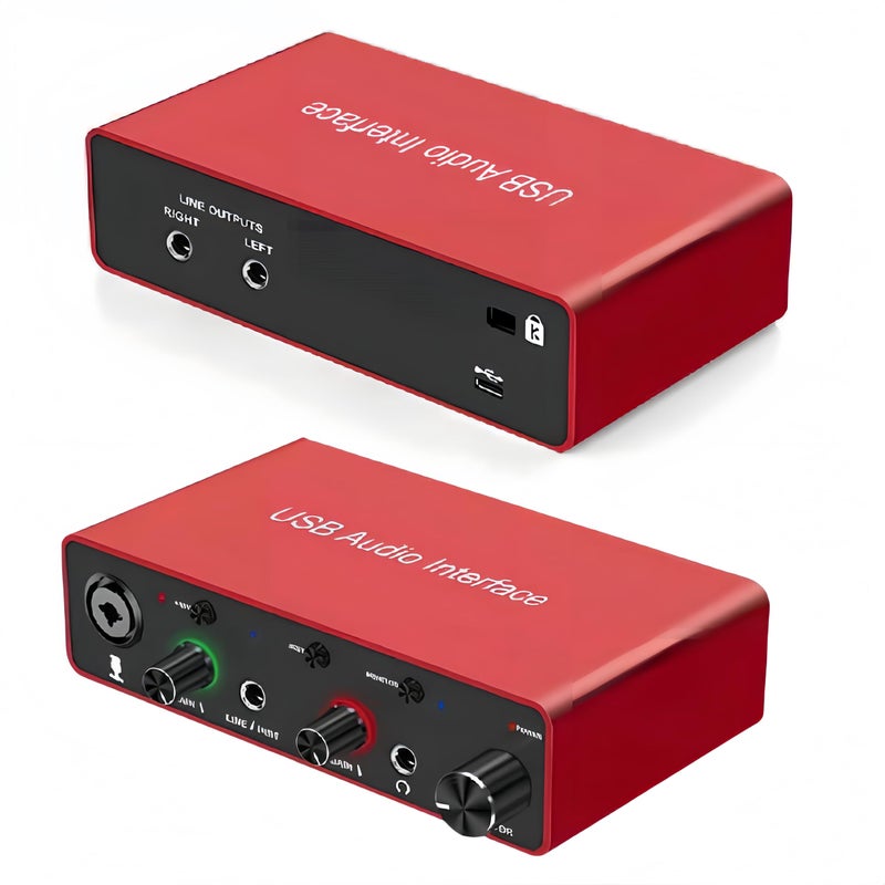 VQP USB Audio Interface for PC, 48V Phantom Power Audio Interface for Computer Recording Music, Podcasting, and Streaming, 24-Bit/192kHz, XLR & 1/4â€ Combo Connectors, LINE/INST Input - Image 5
