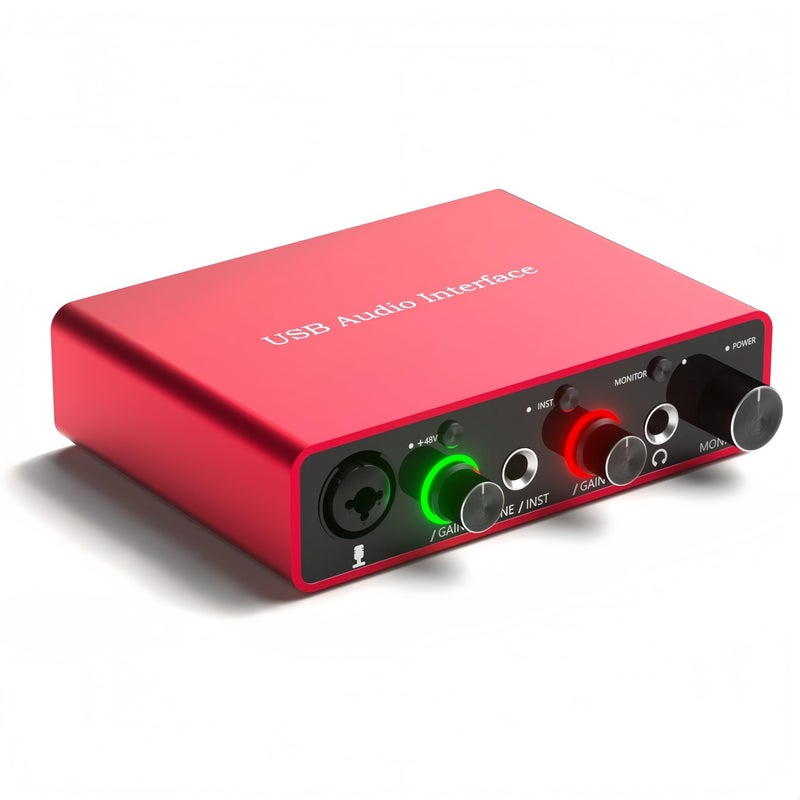 VQP USB Audio Interface for PC, 48V Phantom Power Audio Interface for Computer Recording Music, Podcasting, and Streaming, 24-Bit/192kHz, XLR & 1/4â€ Combo Connectors, LINE/INST Input - Image 1