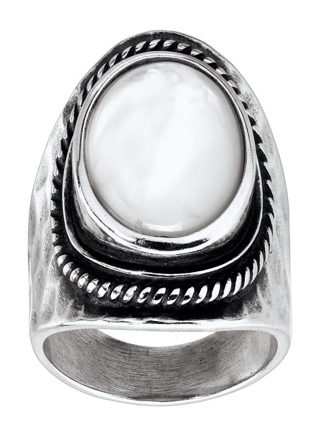 Silpada 'Pearlized' Natural Mother-of-Pearl Ring in Sterling Silver, Size 7 - Image 1