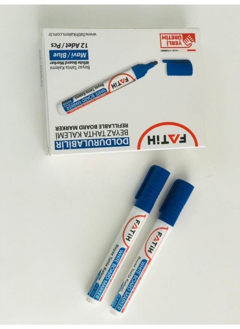 Fatih Refillable Board Marker Blue 2-Pack 