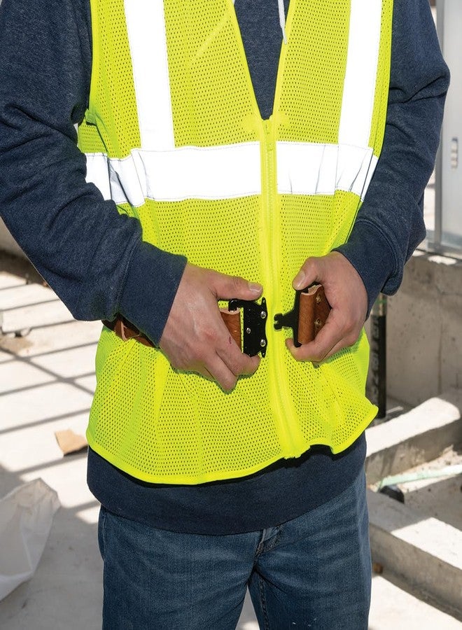 Klein Tools 5826M Leather Tool Belt with Quick-Release Buckle, 28-Inch to 36-Inch Waists, Medium - Image 4