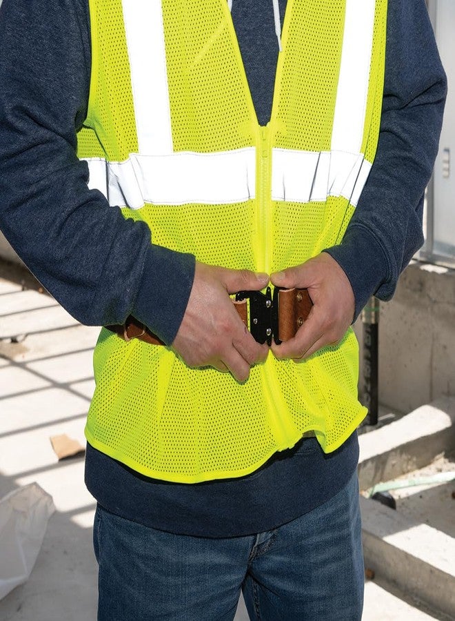 Klein Tools 5826M Leather Tool Belt with Quick-Release Buckle, 28-Inch to 36-Inch Waists, Medium - Image 3