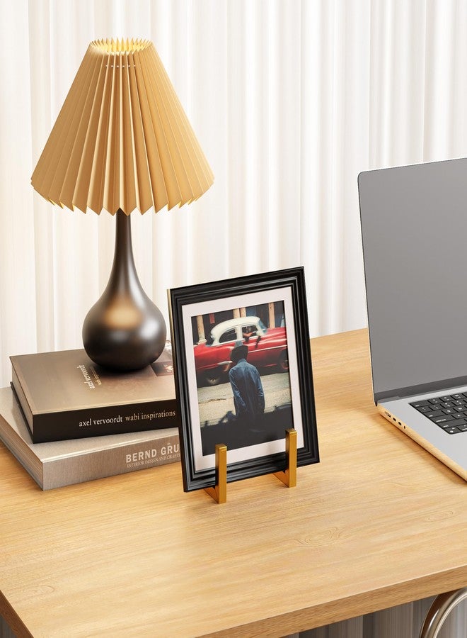 أي هوم كوكر حامل مجلات من قطعتين من ihomecooker، حامل تخزين أسطوانات فينيل، حامل عرض أطباق، حامل ألبوم معدني ذهبي لتخزين الصور، طبق زخرفي، حامل صور - Image 3