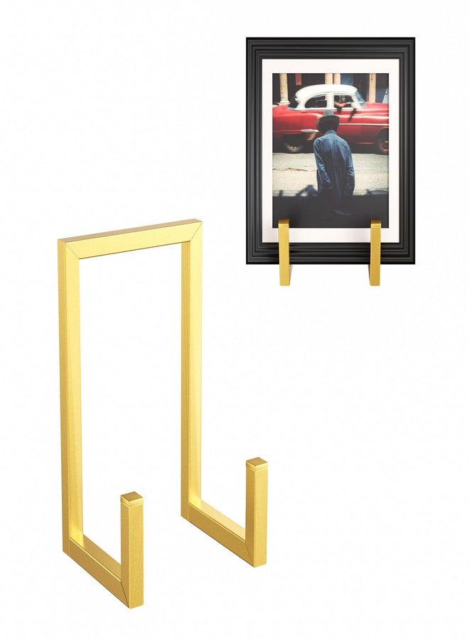 أي هوم كوكر حامل مجلات من قطعتين من ihomecooker، حامل تخزين أسطوانات فينيل، حامل عرض أطباق، حامل ألبوم معدني ذهبي لتخزين الصور، طبق زخرفي، حامل صور - Image 1