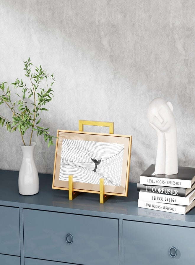 أي هوم كوكر حامل مجلات من قطعتين من ihomecooker، حامل تخزين أسطوانات فينيل، حامل عرض أطباق، حامل ألبوم معدني ذهبي لتخزين الصور، طبق زخرفي، حامل صور - Image 4