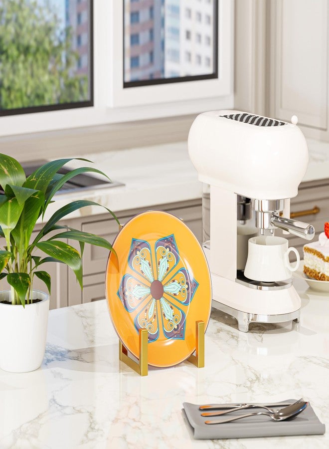 أي هوم كوكر حامل مجلات من قطعتين من ihomecooker، حامل تخزين أسطوانات فينيل، حامل عرض أطباق، حامل ألبوم معدني ذهبي لتخزين الصور، طبق زخرفي، حامل صور - Image 5