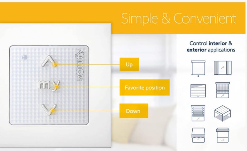 Somfy smoove 1811533 RTS 1 channel wall switch wirefree - Image 2