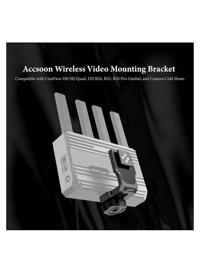 SYOSI L Bracket Vertical Plate, Wireless Video Mounting Bracket, Vertical Horizontal Switching Quick Release Plate Holder, Compatible with CineView HE/SE/Quad, DJI RS2, RS3 Pro Gimbal, Camera Cold Shoes  - Image 5