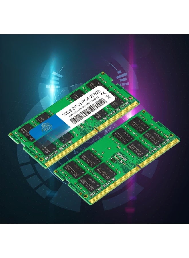 32GB DDR4 3200MHz Laptop RAM – SO-DIMM 260-Pin PC4-25600 CL22 2Rx8 1.2V Unbuffered Memory Module for Notebooks - Image 2