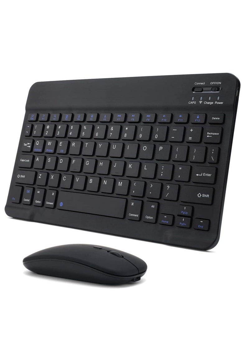 Rechargeable Bluetooth Keyboard and Mouse Combo Ultra-Slim Portable Compact Wireless Mouse Keyboard Set for Android Windows Tablet Cell Phone iPhone iPad Pro Air Mini, iPad OS/iOS 13 - Image 1