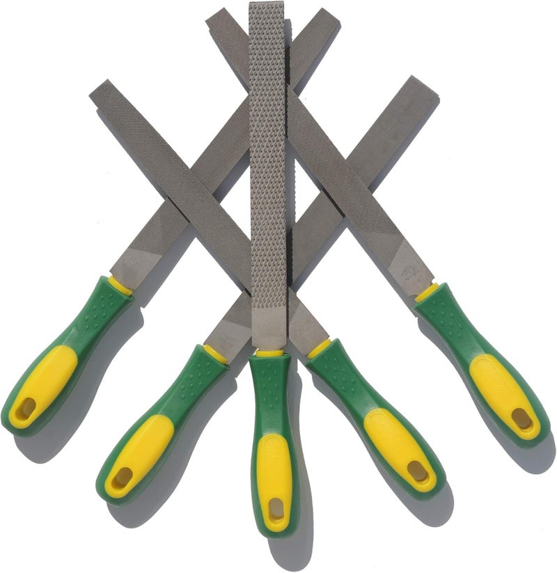 ASNOMY Heavy Duty 8“ Steel File and Rasp Set with Rubber Handles，High Carbon Steel Rasp & Flat Metal File for Wood, Metal, Steel, Plastic - Image 1