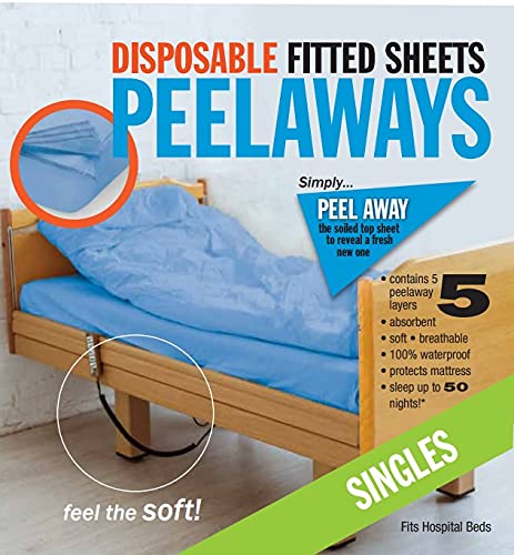 PEELAWAYS Disposable Sheets Mattress Protector – Singles Fitted Cover – Waterproof Bed Pad for Incontinence, Bedwetting, Hospitals (3, Singles) - Image 1