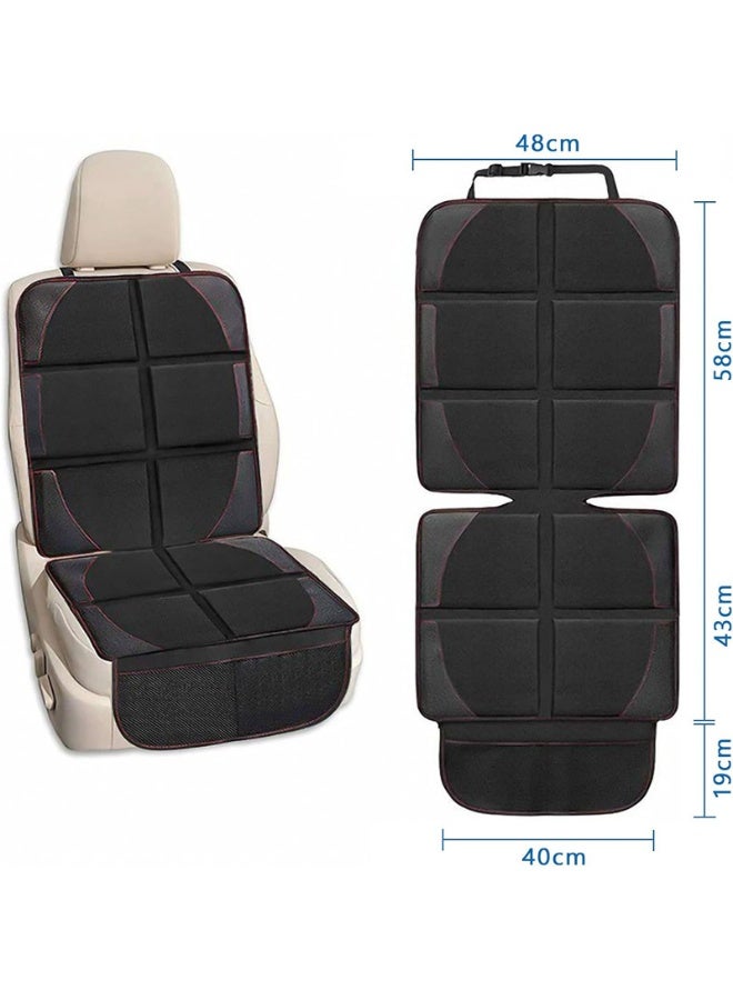 واقٍ لمقعد الطفل الجامع للسيارة ‒ حصيرة مثبتة غير قابلة للانزلاق مع جيوب شبكية ‒ حماية من الانسكابات وبراثن الحيوانات لطفلك الرضيع أو الصغير بأمان - Image 2