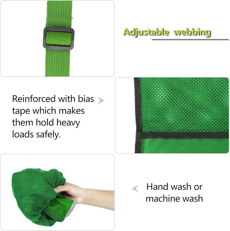 BeeGreen Mesh Drawstring Bag Swim Backpack for Beach Pool Sports Gym Draw String Cinch Bags for Swimming Soccer Basketball Gear Green - Image 5