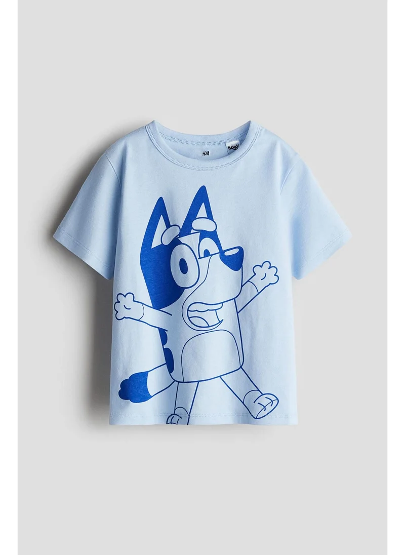 اتش اند ام Printed cotton T-shirt