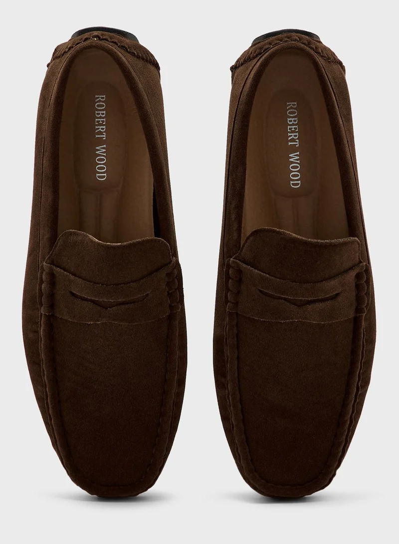 Robert Wood Faux Suede Loafers