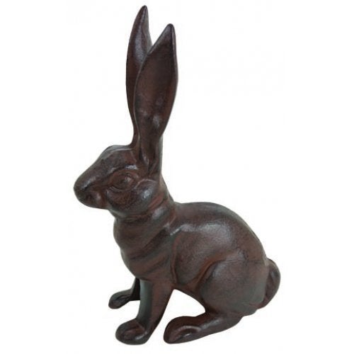 HomeOffice Cast Iron Sitting Bunny Rabbit Garden Statue Patio Yard Large Doorstop - Image 2