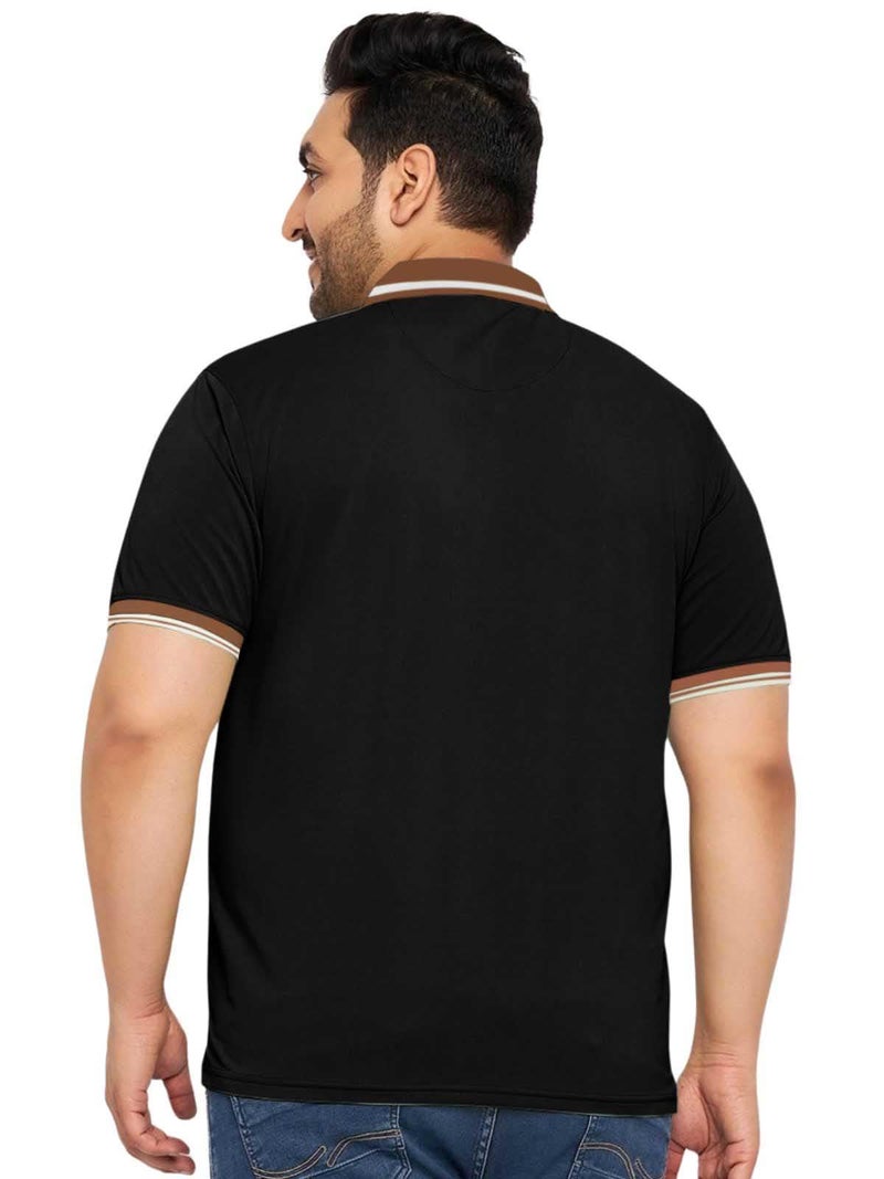 Veirdo® Pure Cotton Half Sleeves Regular Fit Classic Polo Collar Plus Size T-Shirt for Men (PS_Polo_TPCLR_BLK_3XL) - Image 4