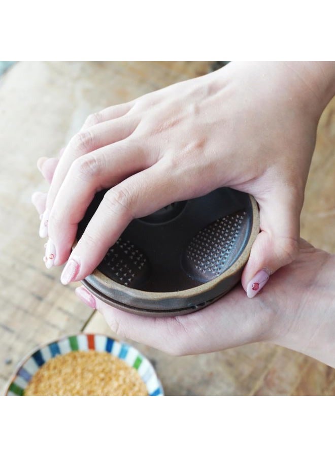 COTONOHA Suriusu Handheld Sesame Grinder - Multifunctional Mino Ware Ceramic Mortar with Built-In Grater for Spices, Sesame, Garlic, and Tea - Image 5