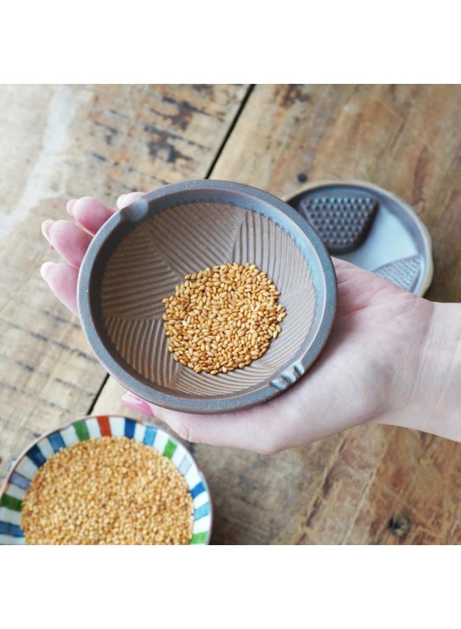 COTONOHA Suriusu Handheld Sesame Grinder - Multifunctional Mino Ware Ceramic Mortar with Built-In Grater for Spices, Sesame, Garlic, and Tea - Image 4