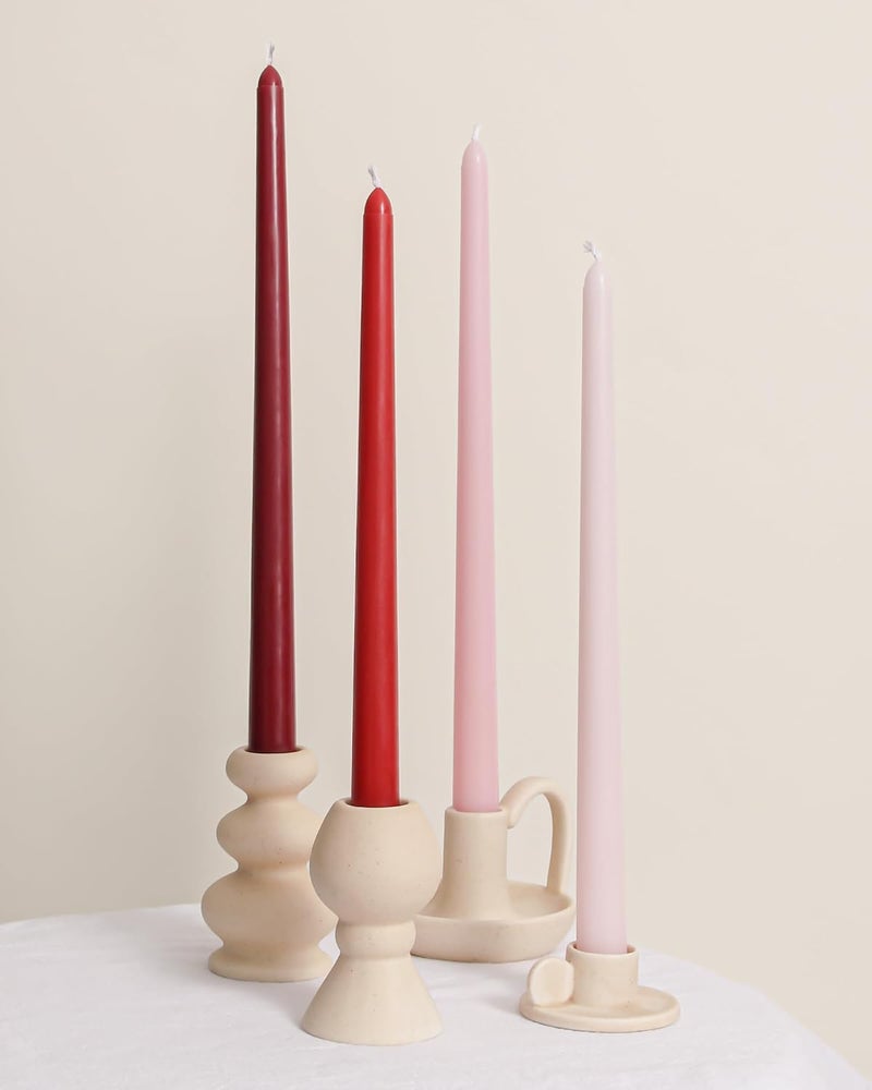Viyffo Taper Candles, 12 Inch, 4 Pack, Red Ombre – Unscented, Smokeless Design, Up to 8-Hour Burn – Tall Candlesticks for Table Decor, Weddings & Dinners - Image 4