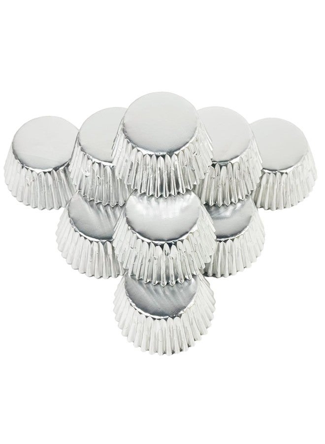 qiqee Silver Foil Cupcake Liners For Baking 300pcs Baking Cups Thick ＆ Sturdy, Oil Resistance, Muffin Liners Paper(Standard Size) - Image 4