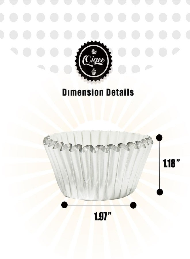 qiqee Silver Foil Cupcake Liners For Baking 300pcs Baking Cups Thick ＆ Sturdy, Oil Resistance, Muffin Liners Paper(Standard Size) - Image 5