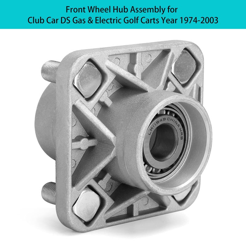 10L0L 2 Pack Front Wheel Hub Assembly for Club Car DS Golf Cart 1974-2003, Replace OEM 1011892, 11011102, 1011153, 1011889, 1011894 - Image 4