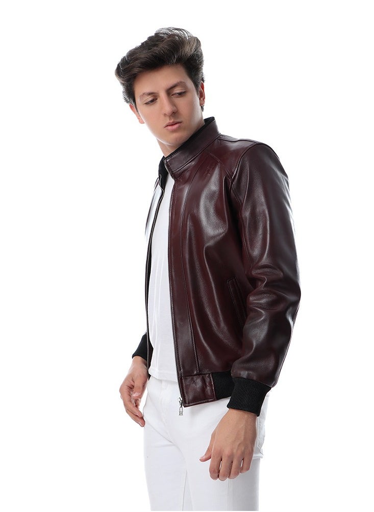 Generic Top leather (T22) Men's Real Leather Bomber Casual Jacket  - Image 1