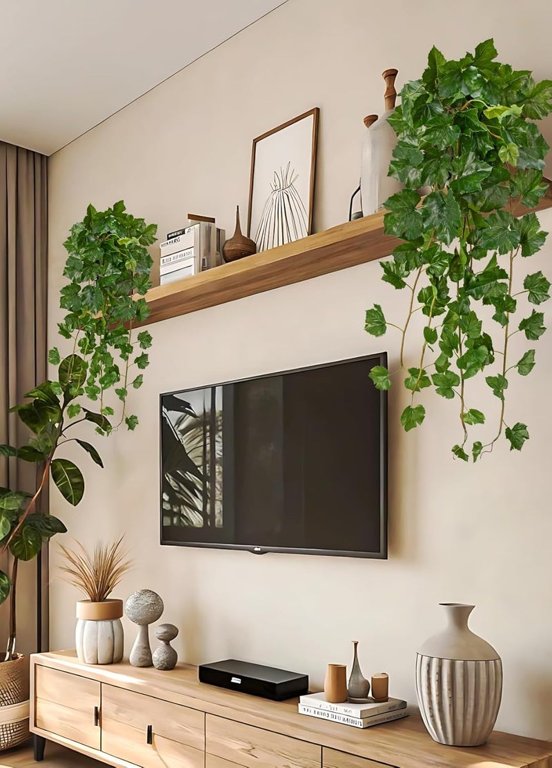 Briful Artificial Hanging Plant Vine Leaves - Lifelike Artificial Green Grape Ivy Vines, Approx. 90 cm, Decorative Plant for Wall, Living Room Shelf & Indoor Use - Image 4