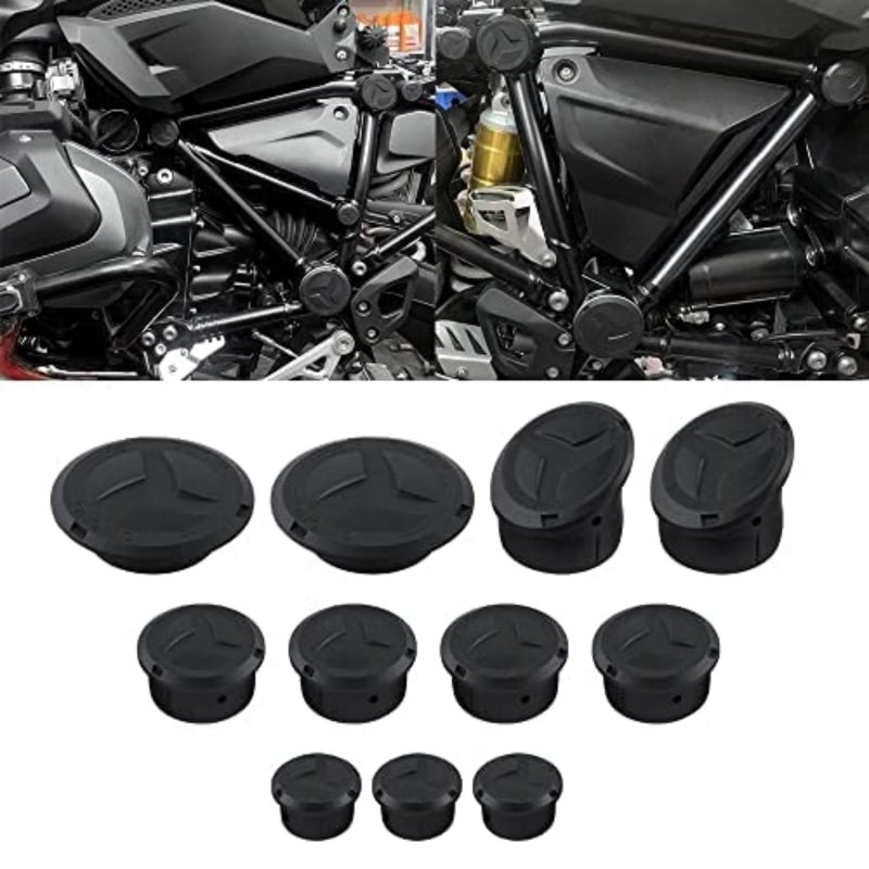 NICECNC 11PCS Motorcycle Frame Hole Caps Cover Plug Compatible with BMW R1250 GSAdventure R1200 GS LC 2013 R1200 GS LC Adv 2014 2015 2016 2017 2018 2019 2020 2021 2022