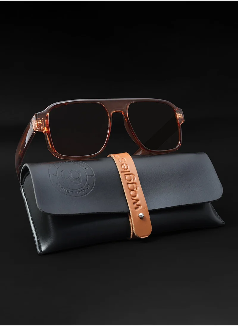 Woggles Uv-Protected Brown Aviator Sunglasses