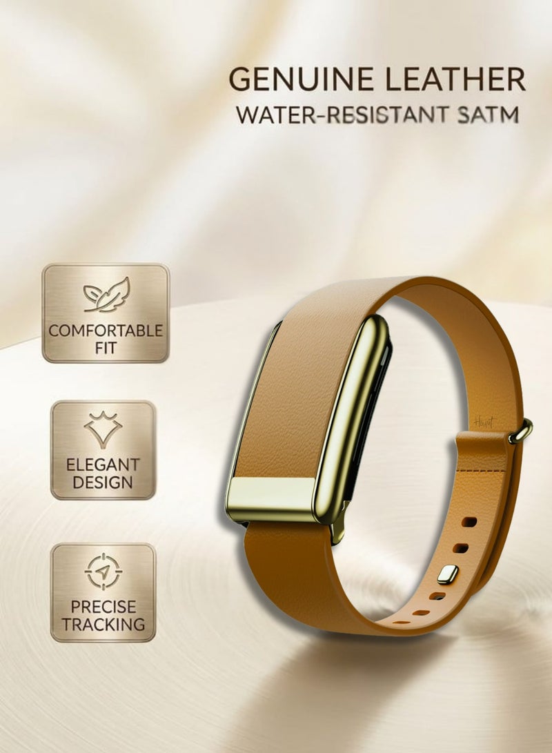 Houmt WHOOP 5.0 Luxury Genuine Italian Leather Band – Premium Accessory for One & Peak – Stylish Professional Replacement Strap – Saddle Tan Finish - Image 2