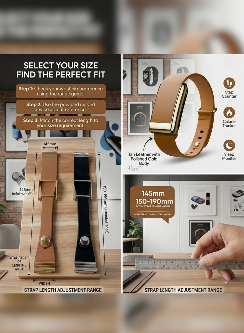 Houmt WHOOP 5.0 Luxury Genuine Italian Leather Band – Premium Accessory for One & Peak – Stylish Professional Replacement Strap – Saddle Tan Finish - Image 5