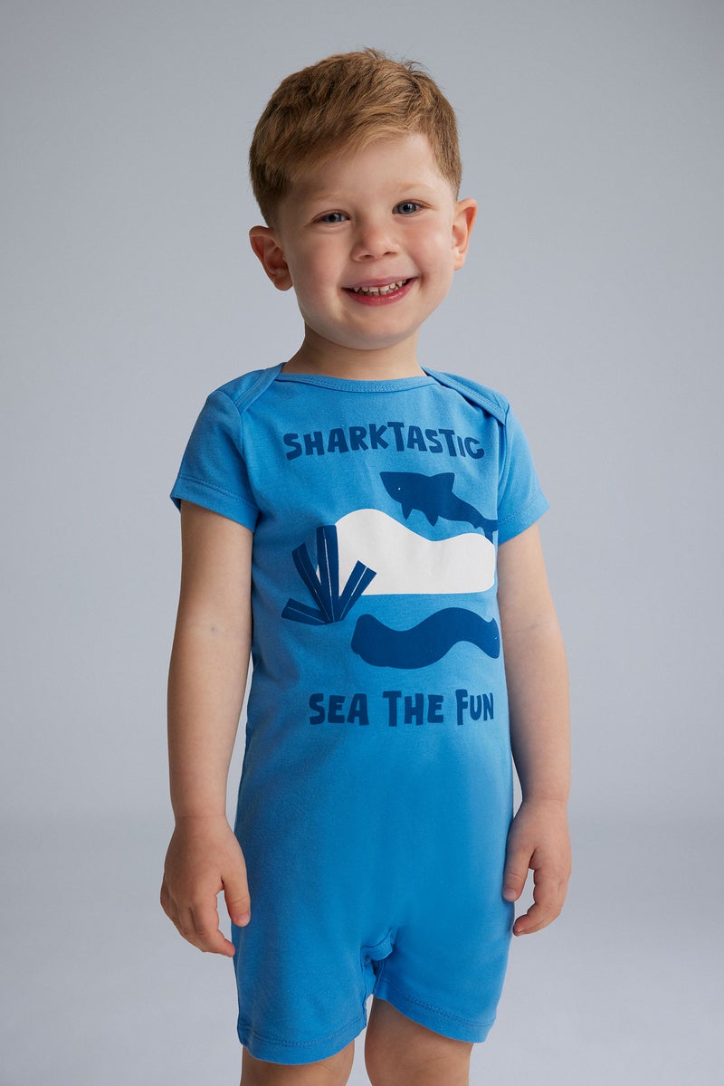 DeFacto Baby Boy Newborn Sea Printed Cotton 2 Piece Jumpsuits  - Image 3