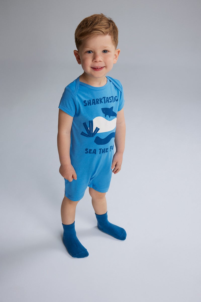 DeFacto Baby Boy Newborn Sea Printed Cotton 2 Piece Jumpsuits  - Image 4