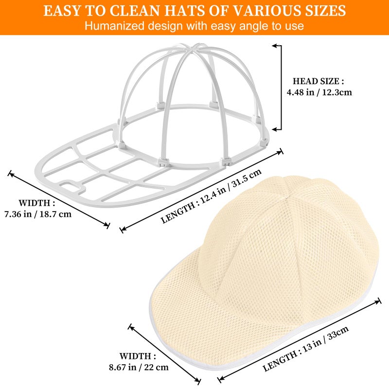 Coopache Coopahce Hat Washer Cage for Washing Machine, Hats Cleaner for Baseball Caps, Hat Washing Cage Cap Washer for Washing Machine, Hats Protector Holder for Dishwasher Fit for Adult and Kid (Cream) - Image 4