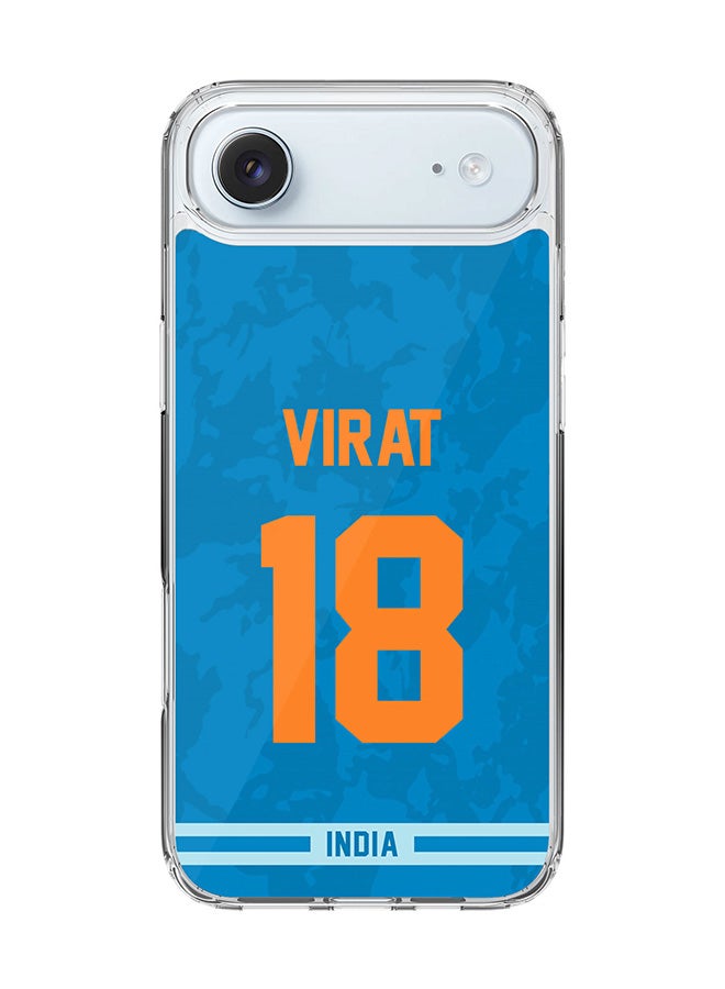 Stylizedd Classic Clear MagSafe Case for iPhone 17 Air , Hybrid Soft Case Flexible Edges Anti Drop TPU PC Gel Thin Transparent Cover [ Designed for iPhone 17 Air ] - Team India Virat Kohli, Jersey No 18