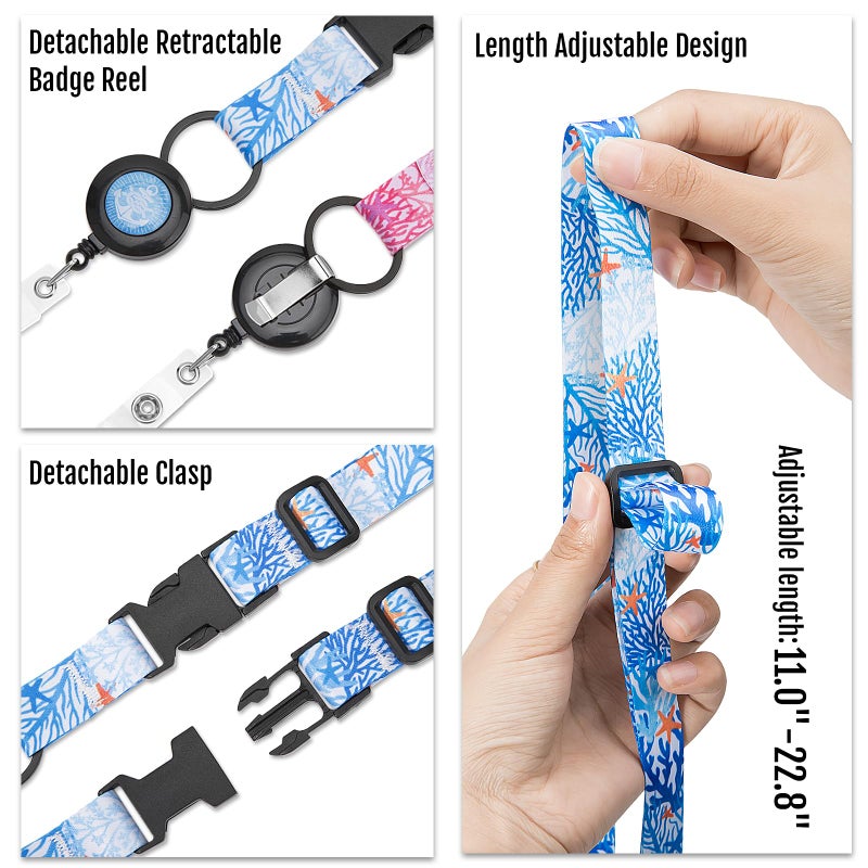 MNGARISTA Retractable Cruise Lanyard for Ship Cards, Waterproof Lanyards for Cruise Ship Cards with ID Holder, 2 Pack, Underwater World - Image 4
