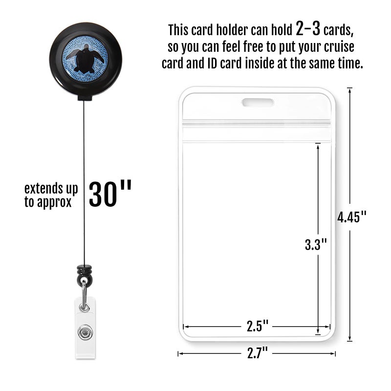 MNGARISTA Retractable Cruise Lanyard for Ship Cards, Waterproof Lanyards for Cruise Ship Cards with ID Holder, 2 Pack, Underwater World - Image 2