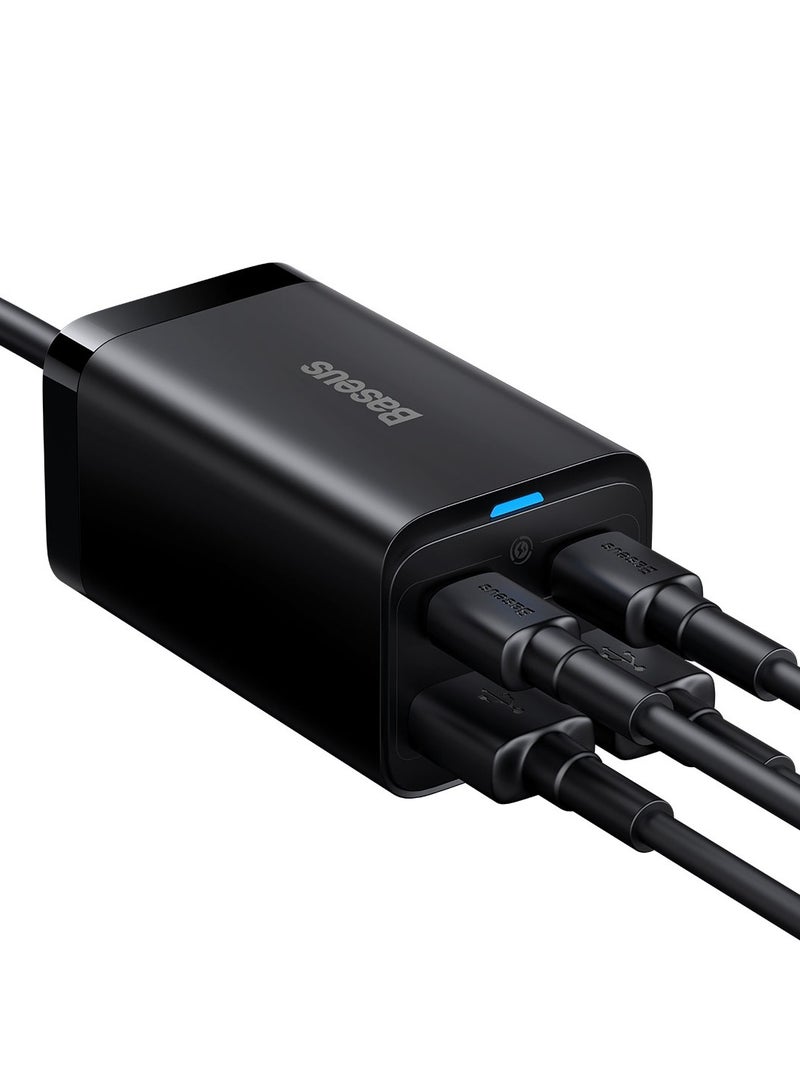 بيسوس DZ-ST/HE1 GaN3 Pro Desktop Fast Charger 2C+2U 65W UK Black (Include - Baseus Xiaobai Series Fast Charging Cable Type-C  to Type-C 100W(20V/5A) 1M Black - Image 4