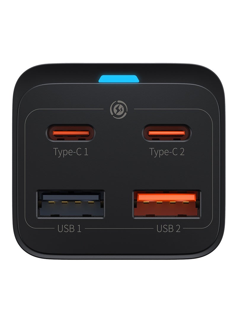 بيسوس DZ-ST/HE1 GaN3 Pro Desktop Fast Charger 2C+2U 65W UK Black (Include - Baseus Xiaobai Series Fast Charging Cable Type-C  to Type-C 100W(20V/5A) 1M Black - Image 2