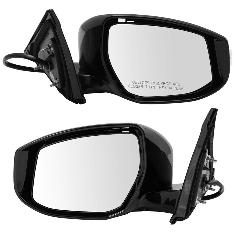 TRQ Driver  Passenger Side Power Heated Mirror Set Paint to Match Manual Folding Compatible with 20162021 Nissan Maxima SV SR SL NI1320258 NI1321258