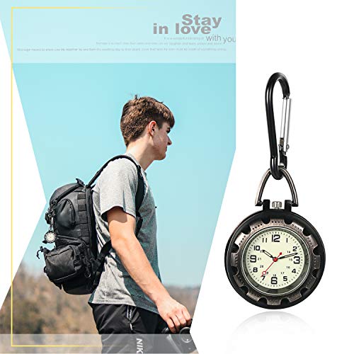 Lancardo Clip On Quartz Watch for Men and Women Glow in The Dark Backpack Buckle Belt Fob Watch for Doctors Nurses Chefs Hiking or Climbing - Image 3