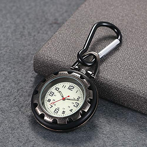 Lancardo Clip On Quartz Watch for Men and Women Glow in The Dark Backpack Buckle Belt Fob Watch for Doctors Nurses Chefs Hiking or Climbing - Image 4